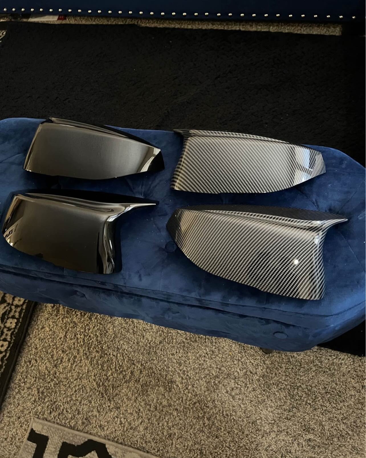 Infiniti Q60 Q50 Sports Gloss Black Mirror Caps / Carbon