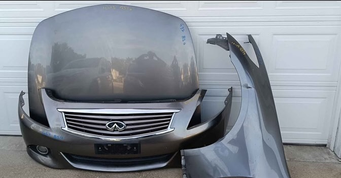 Used Infiniti G37X Front-End Assembly (2011–2013) — Front Bumper, Hood, Left & Right Fenders (OEM) - Image 4