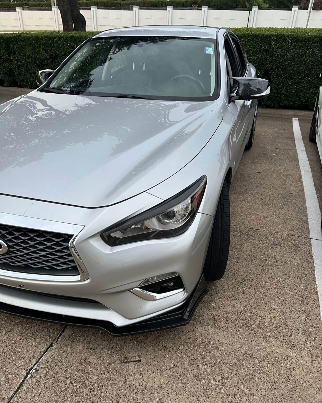 Infiniti Q60 Q50 Sports Gloss Black Mirror Caps / Carbon - Image 6