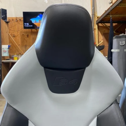 2010-2012 Audi S4 Sport Seat Set Front & Rear Panda Silver Worn Leather (TL)